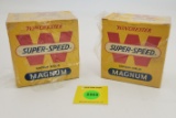 Lot of 2 Winchester Super speed magnums, one piece box, 12 gauge, both full