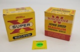 Lot of 2 Western Super x one piece, 12 gauge shell box, partial. Winchester Super X one piece, 12 ga