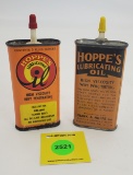 Lot of 2 hoppe's lubricating oil, both empty