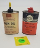 Lot of 2 Sears gun oil tins, one is partial, one is full