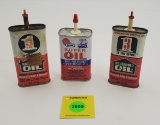 Lot of 3 household oils. 1 empty, 2 partial
