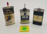 Lot of 3 Misc. gun oil tins. 2 partials, 1 empty
