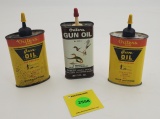 Lot of 3 outers gun oil, 2 empty, 1 full
