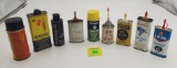 Lot of 9 including motor oil, gun oils, and lighter fluid