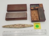 Lot of 3, Advertising Bavarian Whetstone, Diamond Sharpening System, Buck Knives Honing Kit