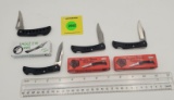 Pocket Knives; Lot of 4, Frost Cutlery Eagle Eye 15-073B, Barracuda Rostfrei single blade, two Black