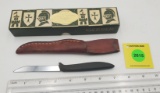Straight Knife: RARE Gerber Pixie Piggy Hunting Knife, with box and leather sheath