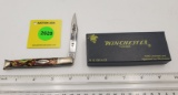 Pocket Knife: Winchester W1001-1/2-92, ??? Handle, Single Blade, w/ Black Box. Has some rust/corrosi