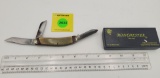 Pocket Knife: Winchester W15 3049-1/2-92, Goldstone Handle, 3-Blade w/ Black Box (GS).  Some corrosi