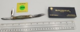 Pocket Knife: Winchester W15 3071-92, Goldstone Handle, 3-Blade w/ Black Box (GS). Some Corrosion