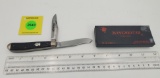 Pocket Knife: Winchester W15 2904-1/2-89, 2-Blade, Black Jigged Handle w/ Black Box (GS)