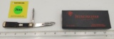 Pocket Knife: Winchester W15 2851-88, 2-Blade, Black Jigged Handle w/ Black Box (GS)