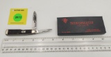 Pocket Knife: Winchester W15 2851-88, 2-Blade, Black Jigged Handle w/ Black Box (GS)
