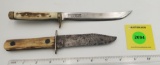 Fixed Blade: Lot of 2: (1) Winchester, Stag Handle, (1) Fixed Blade unmarked