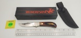 Fixed Blade: Hunting Knife, Winchester, 680-90, Smooth Wood Handle w/ Box & Sheath