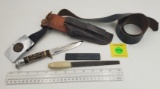 Fixed Knife: Hunting Knife set with sharpen stone, sheath and belt