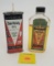 Lot of 2 Ever-Ready Oil, one glass bottle with paper label, one tin bottle, both full