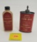 Lot of 2 Wards Western Field Gun Oil full and Nitro Powder Solvent paper label empty