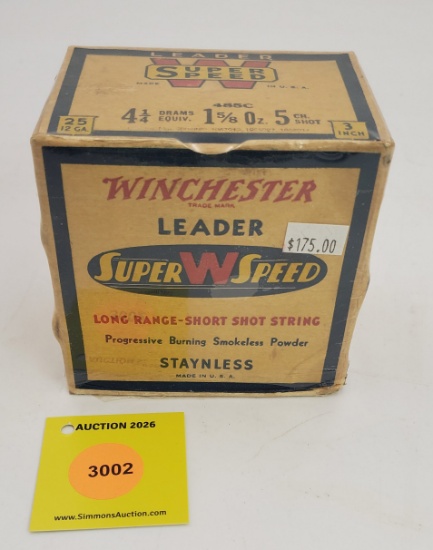 Winchester 12G one piece box, Super Speed long range, full