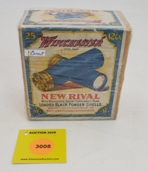 Winchester 12G two piece box, New Rival black powder shells, full