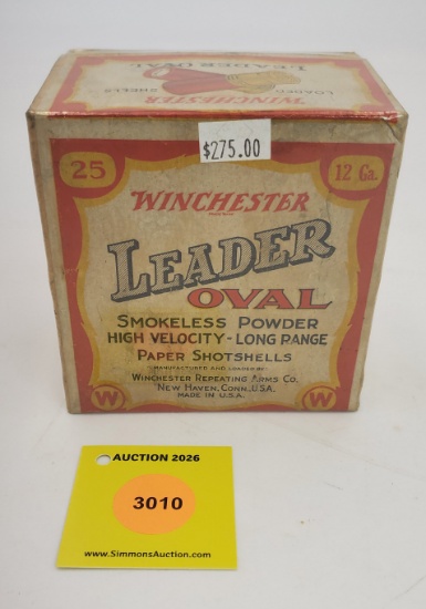 Winchester 12G two piece box, Leader Oval papershot shells, full