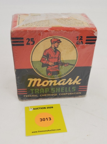 Monark 12G one piece box, Trap shells federal, full