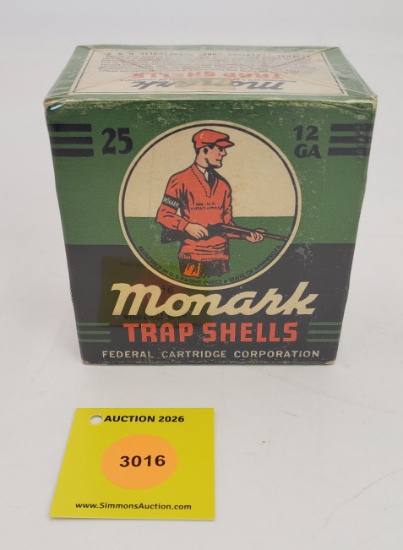 Monark 12G one piece box, Trap shells federal, full