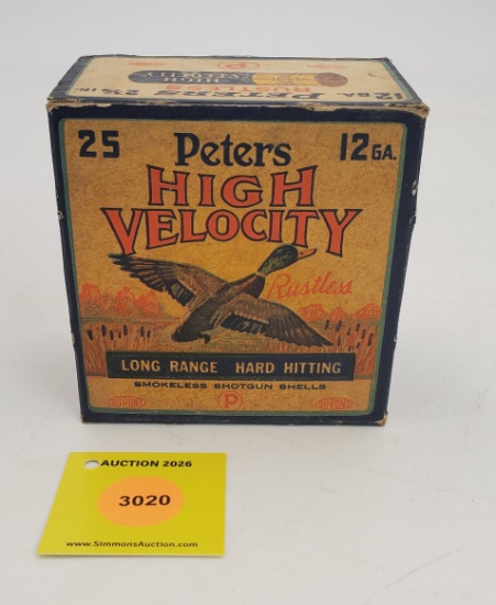 Peters 12G one piece box, High Velocity, full