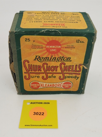 Remington 12G two piece box, Kleanbore Shur Shot Shells, full