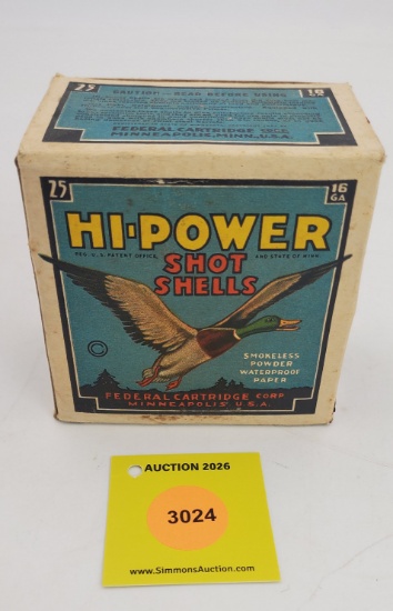 Hi-Power one piece box, Federal shot shells, full
