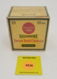 Remington 28G one piece box, Kleanbore shur shot shells, full