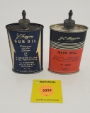 Lot of 2 J.C. Higgins Gun Oil, black and red partial, other is empty