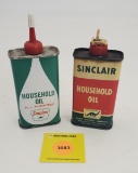 Lot of 2 Sinclair household oil, one full, one empty