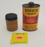 Lot of 2, Sheath polarized oil empty, Beans Lubricating Gun oil