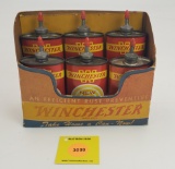 6 Winchester Gun oil cans in store display, all full