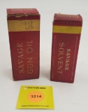 Lot of 2 Savage Gun oil paper label empty and solvent paper label empty