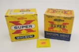 Lot of 2 Western 12G one piece boxes, Super X Magnum full