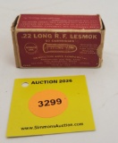 Remington 22 longs one piece box, R.F. Lesmok, full
