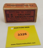 U.S. 22 long one piece box, Gallery Ammunition, partial