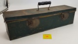 Metal Winchester Fishing tackle box with misc fishing items