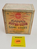 Remington 12G two piece box, Nitro Club Game loads, empty