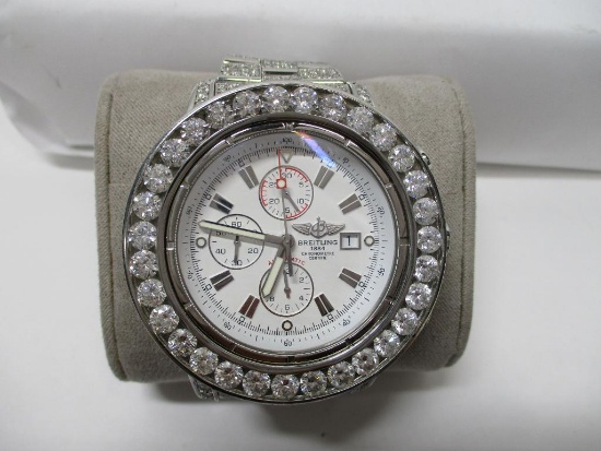 Breitling Diamond Encrusted1884 Chronometre Certfie Modele Depose A13370
