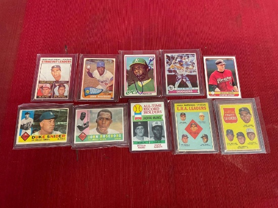 10PC Assorted Baseball Cards (Some Autographed, Unauthenticated)