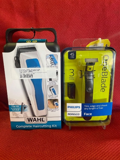 2PC. Wahl Haircutting Kit, Philips One Blade Face Trimmer