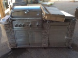 Member?s Mark 4 Burner Rustic Stacked Stone Propane Gas Island Grill