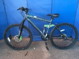 Gray and Green Genesis V2100 Mountain Bike