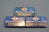(3) Boxes of PPU .222 Rem. Ammo