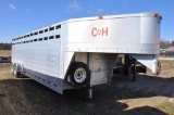 '05 Chaparral 7'x 24' aluminum gooseneck livestock trailer