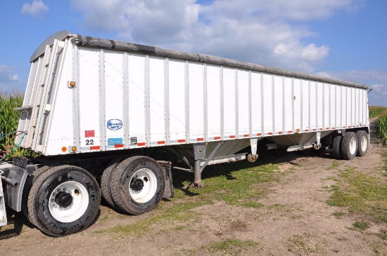 '04 Merritt 42' aluminum hopper bottom grain trailer