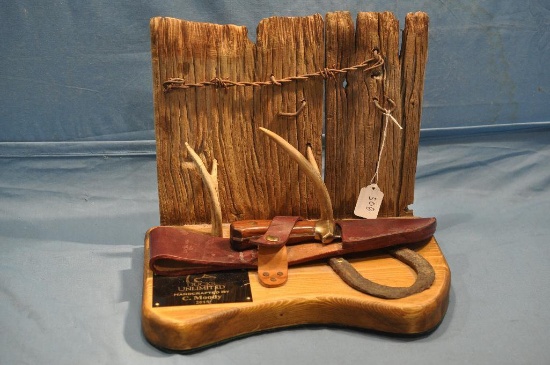 2015 Ducks Unlimited handcrafted knife and display